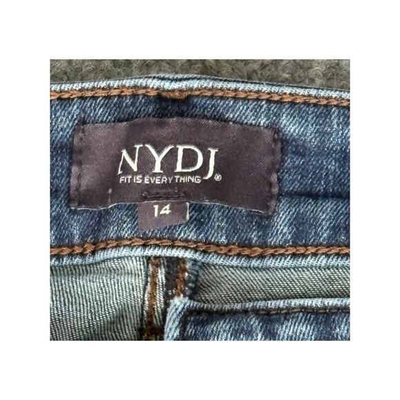 NYDJ Marilyn Straight Jeans Womens Size 12 Blue Denim Mid-Rise Medium Wash - Picture 2 of 7